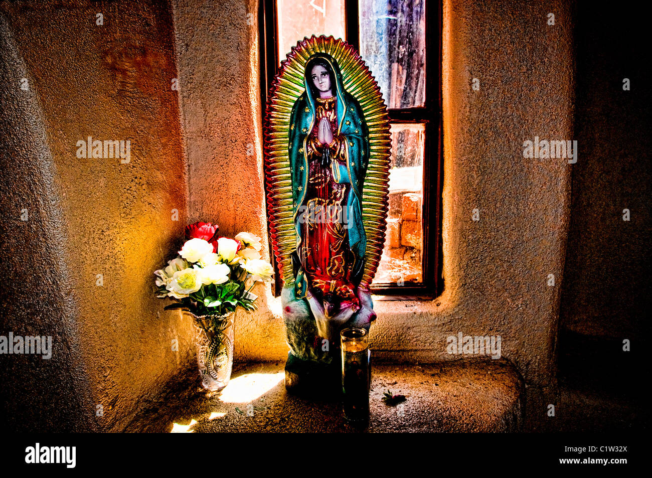 Virgin Mary paintings in a chapel, Our Lady Of Guadalupe Chapel, Old