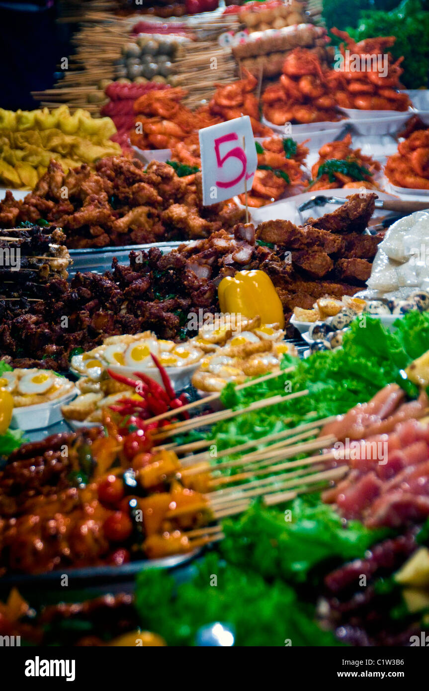 Freshly pprepares food at a Khon Kaen night market. Stock Photo