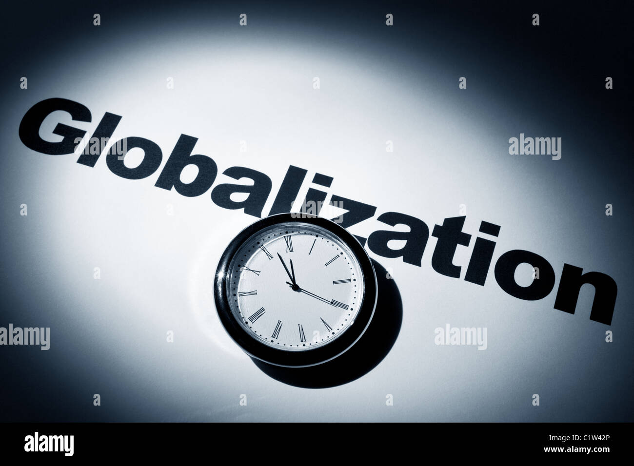 Clock and word of Globalization for background Stock Photo