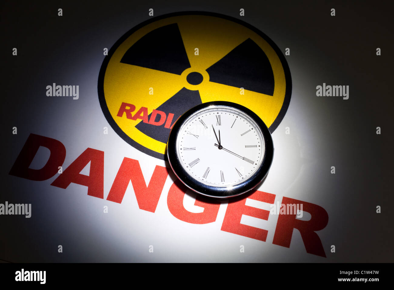 Radiation hazard sign for background Stock Photo