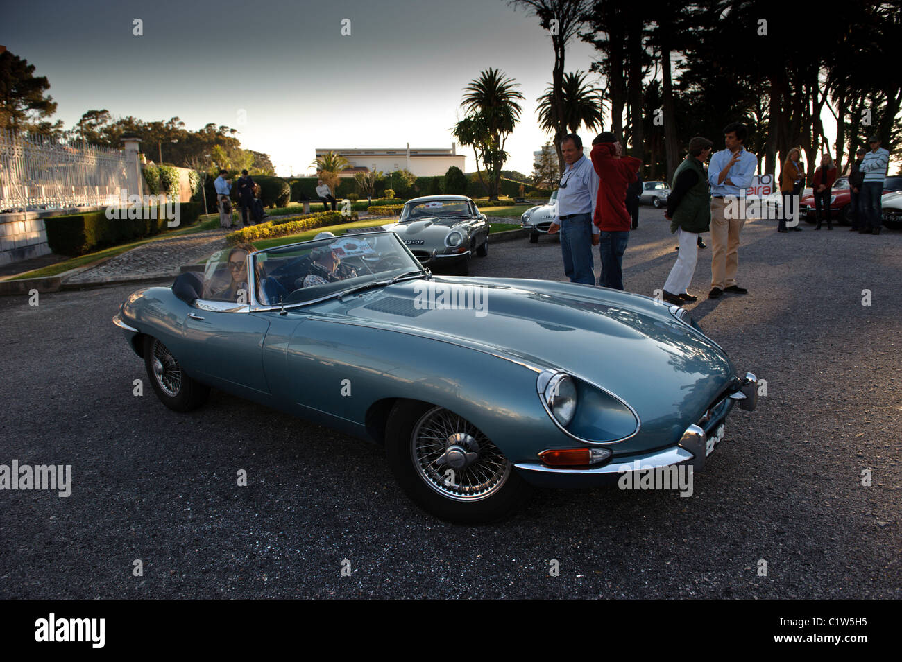 Jaguar E-Type convertible Stock Photo