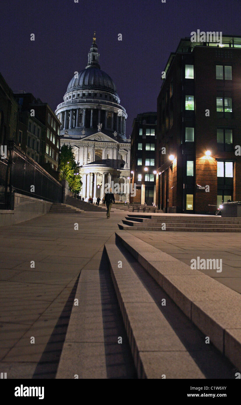 St Paul's Cathedral at night, in London, England. Stock Photo