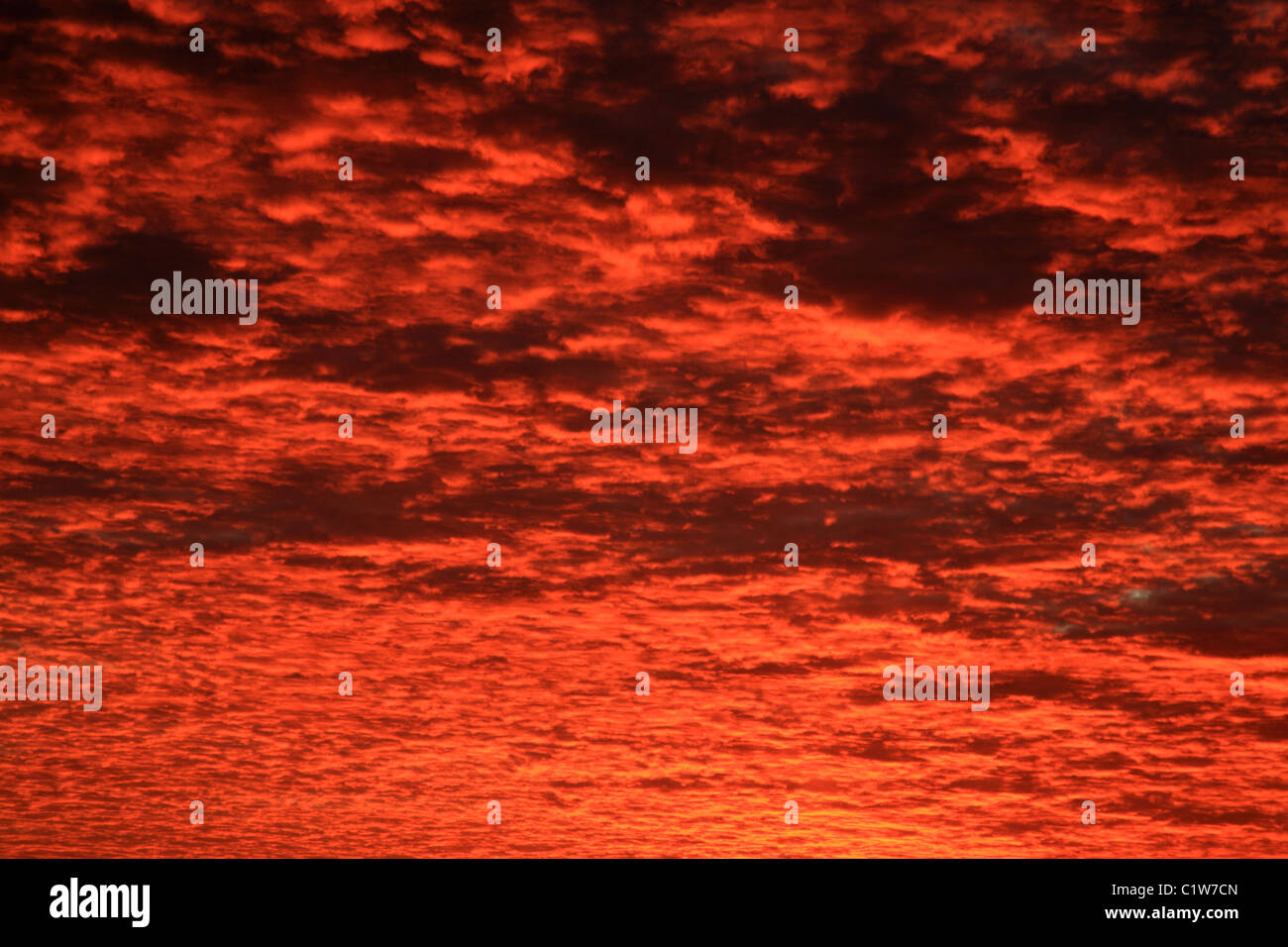 Menacing UK cloudscape during a winter sunrise Stock Photo