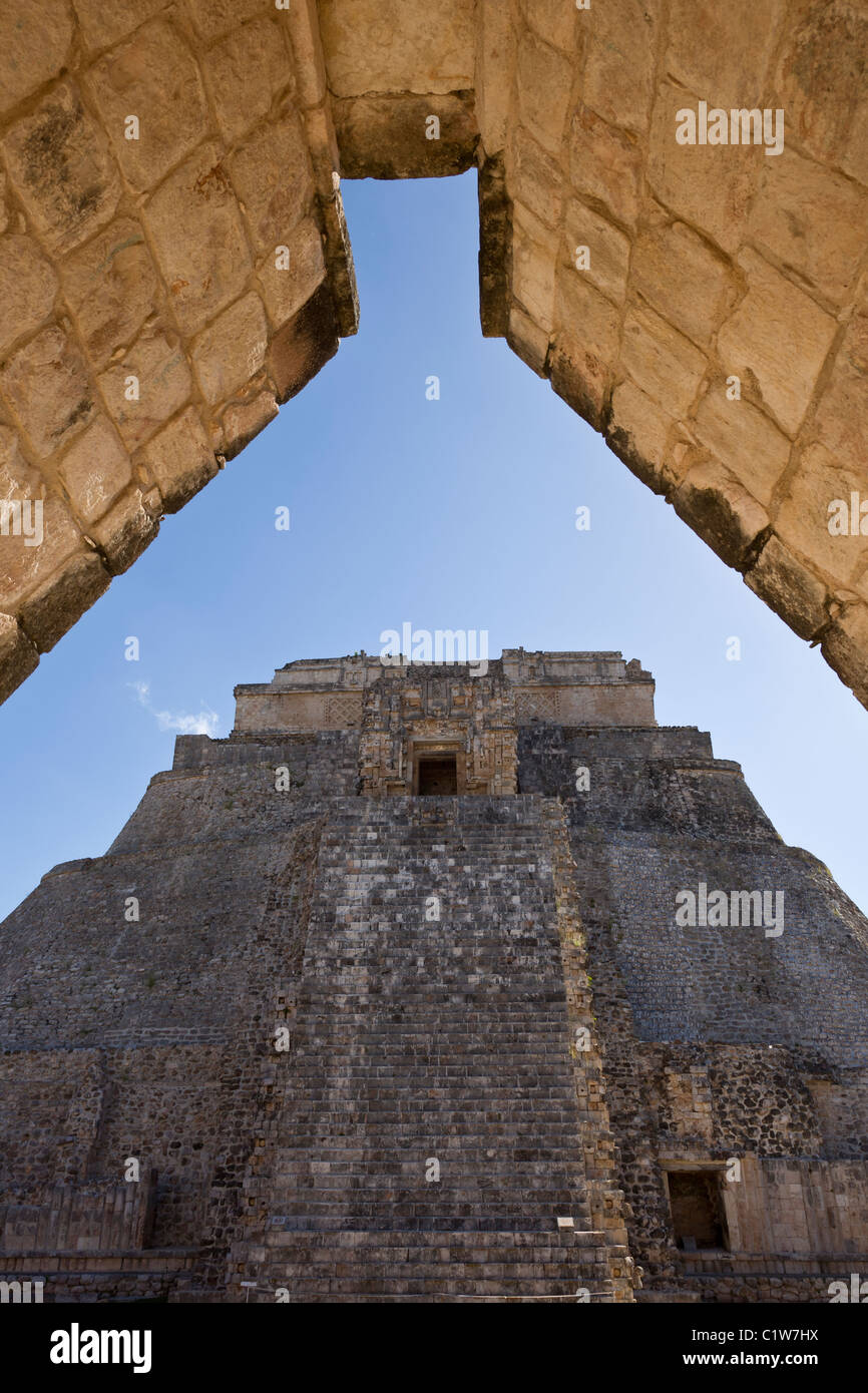 Pyramid Of The Magician Piramide Del Adivino Framed By A Corbel