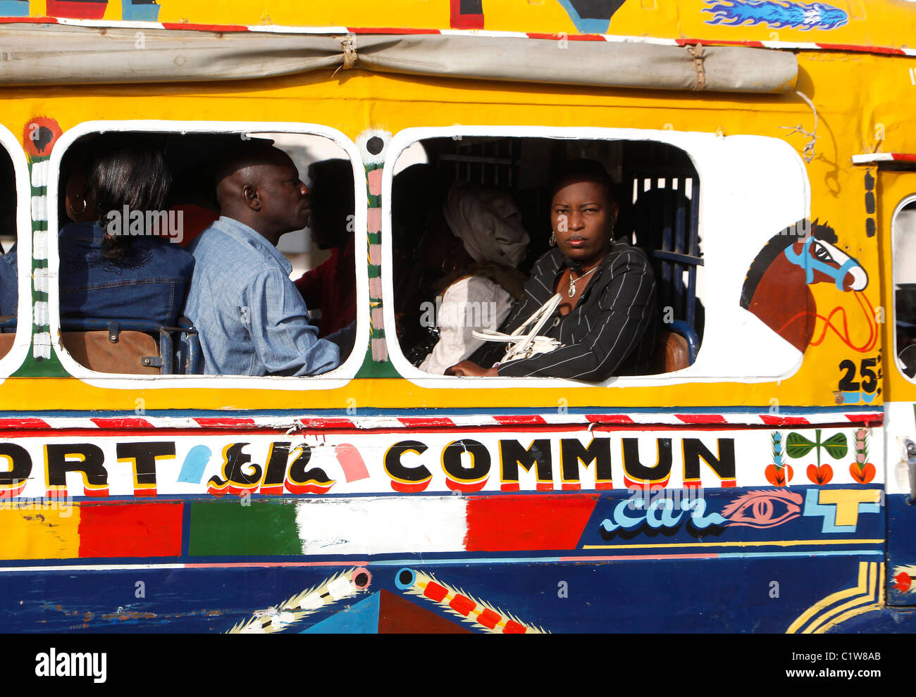 Senegal, Dakar: traditional public transport bus Stock Photo