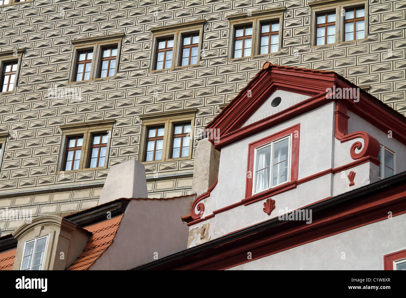 Windows in Mala Strana in Prague, Czech Republic Stock Photo