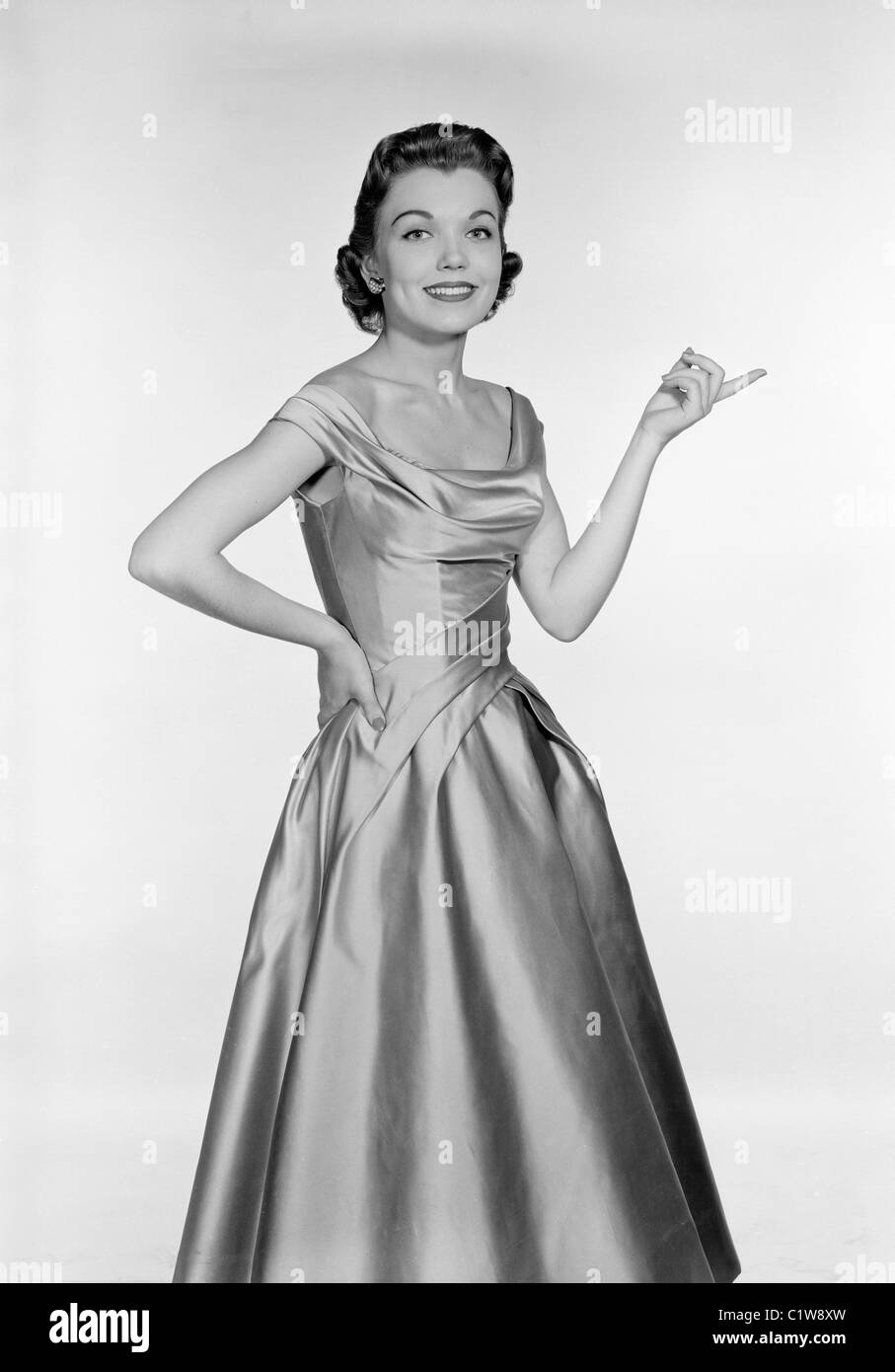Elegant dress hairstyle Black and White Stock Photos & Images