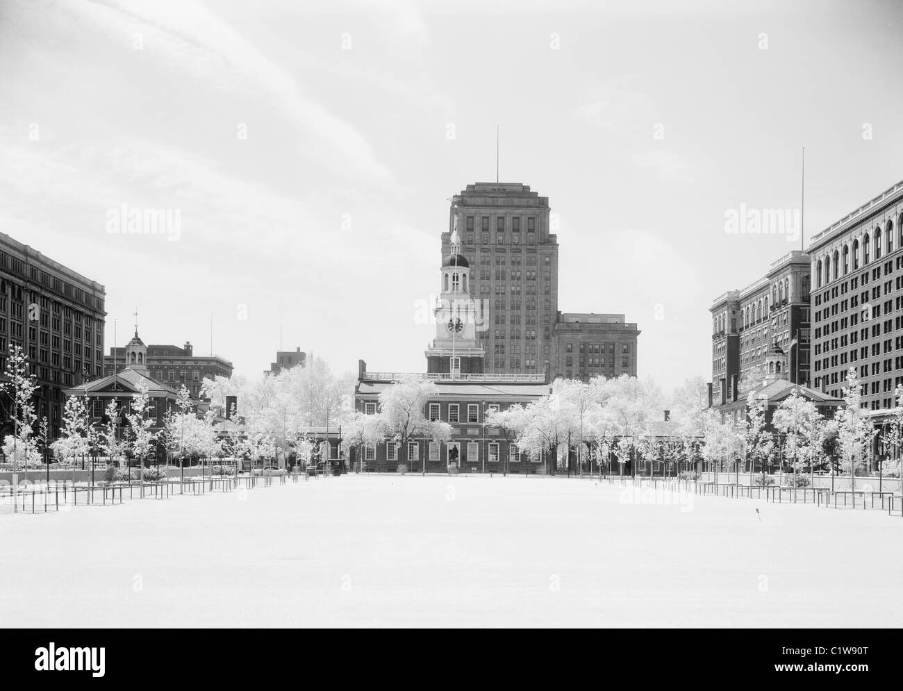 USA, Pennsylvania, Philadelphia, Infrared view of Independence Hall Stock Photo
