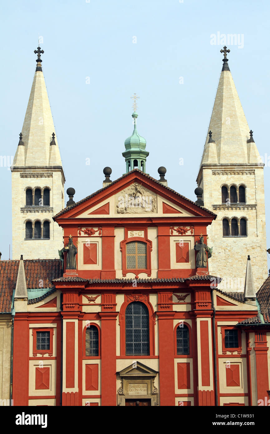 St. George's Basilica at Prague Castle in Prague, Czech Republic Stock Photo