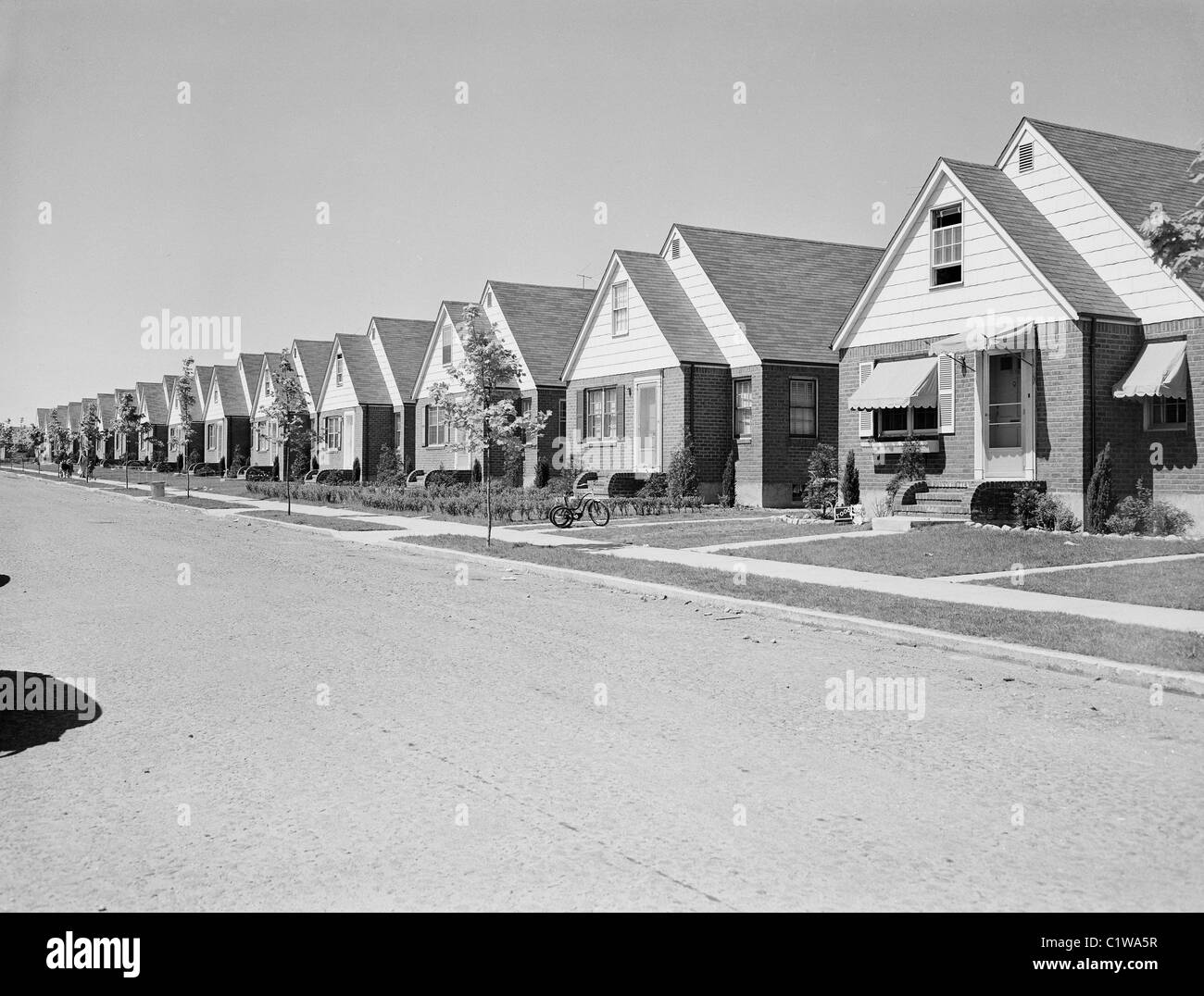 Row of suburban houses Stock Photo