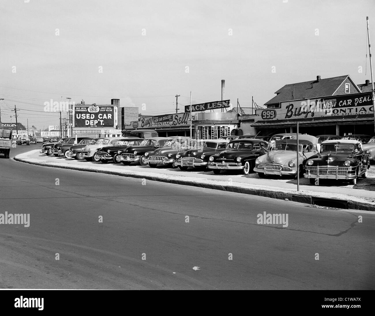 Used car lot Stock Photo