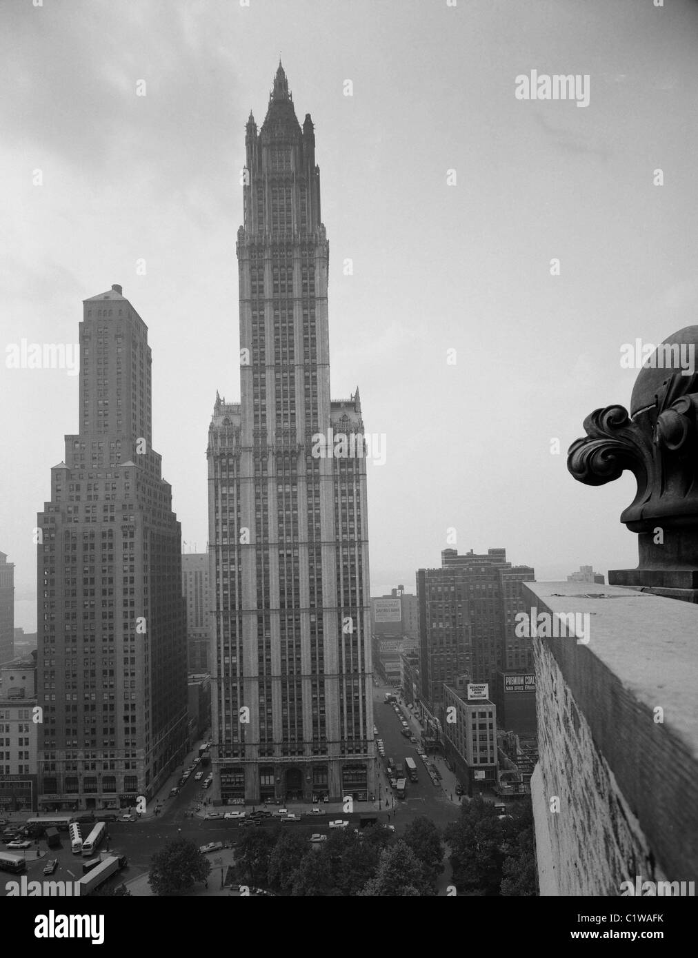 USA, New York State, New York City, Woolworth Building and Transportation building Stock Photo