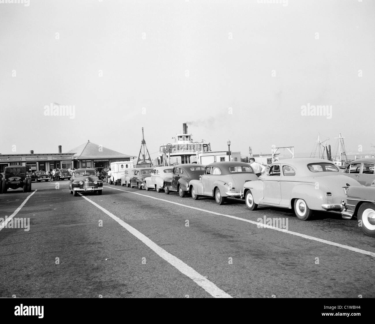 USA, Rhode Island, Jamestown, cars waiting for ferry Stock Photo Alamy