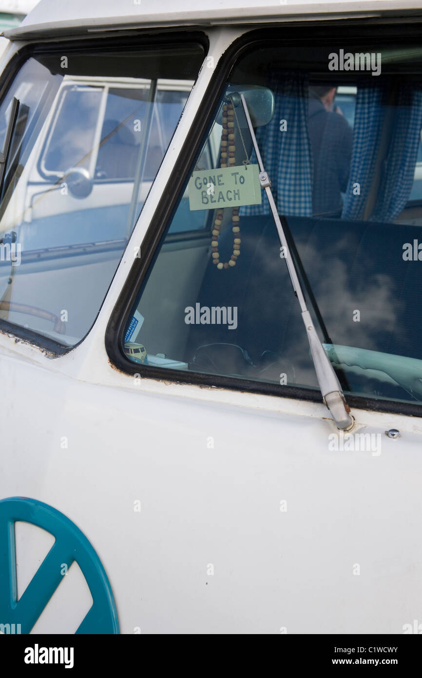 German Motor Vehicles,  VW Camper Van detail and close-up Stock Photo