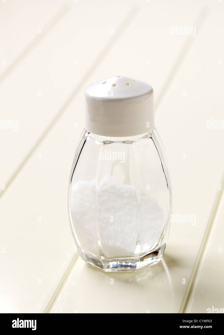 Table salt in a glass salt shaker Stock Photo Alamy