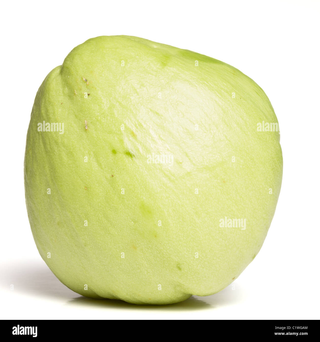 Chayote also known as chow chow and many other names isolated on white. Stock Photo