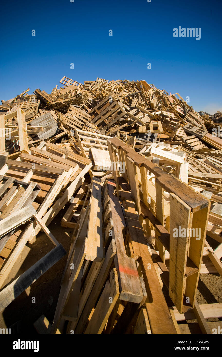 Heap of recyclable wood products Stock Photo Alamy