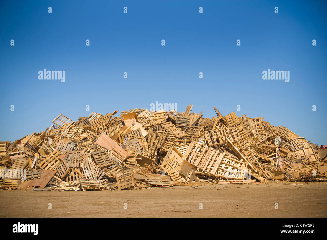 Heap of recyclable wood products Stock Photo Alamy