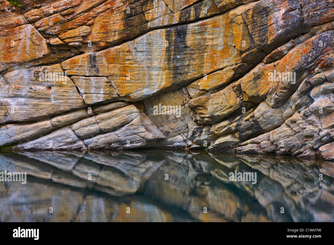 Rock formations, Horseshoe Lake, Jasper National Park, Alberta, Canada