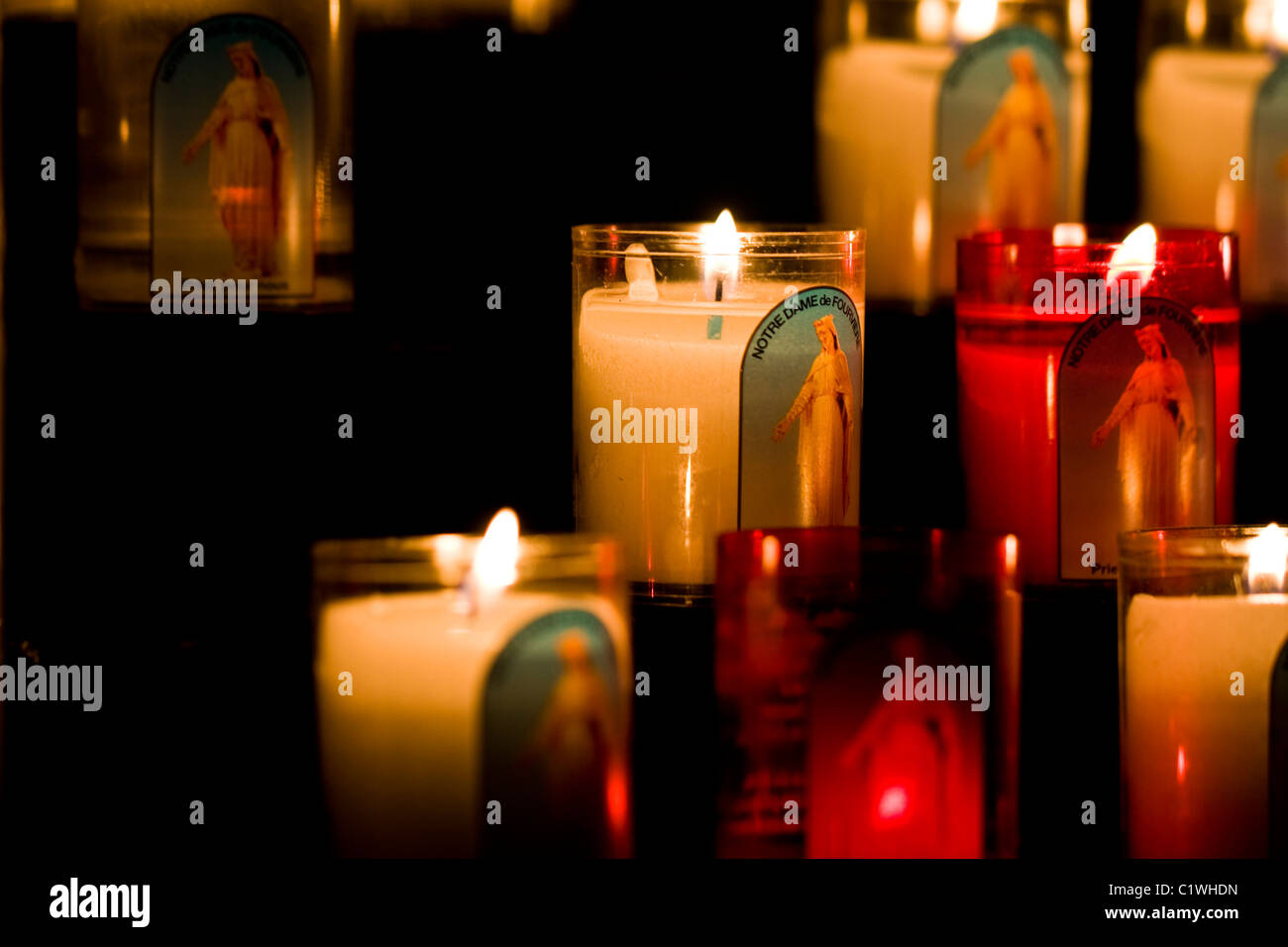 candles in church Stock Photo Alamy