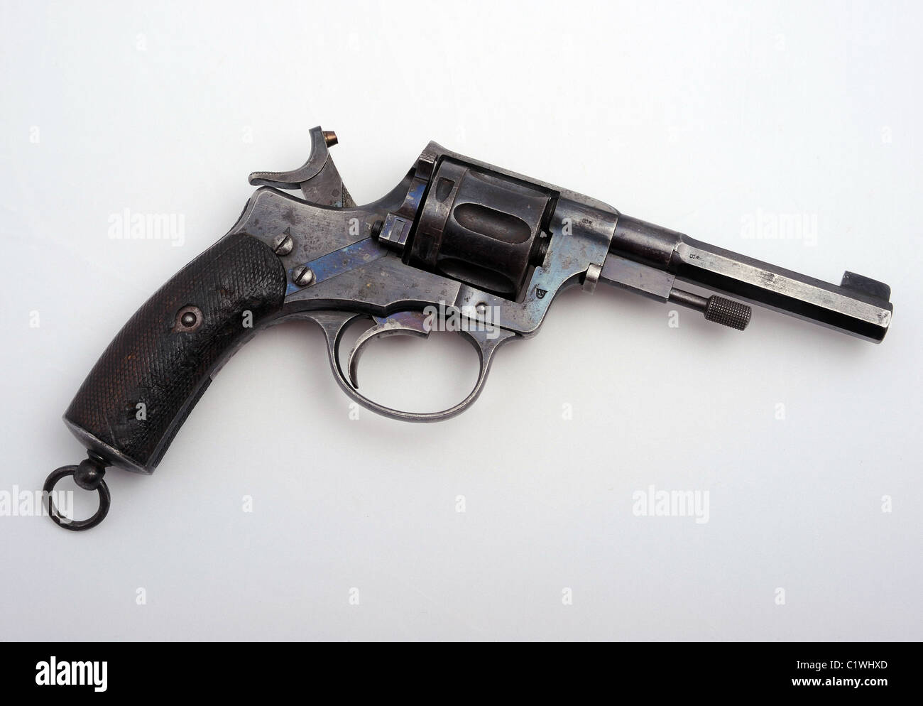 An antique Russian Nagant revolver from the Great War. Stock Photo