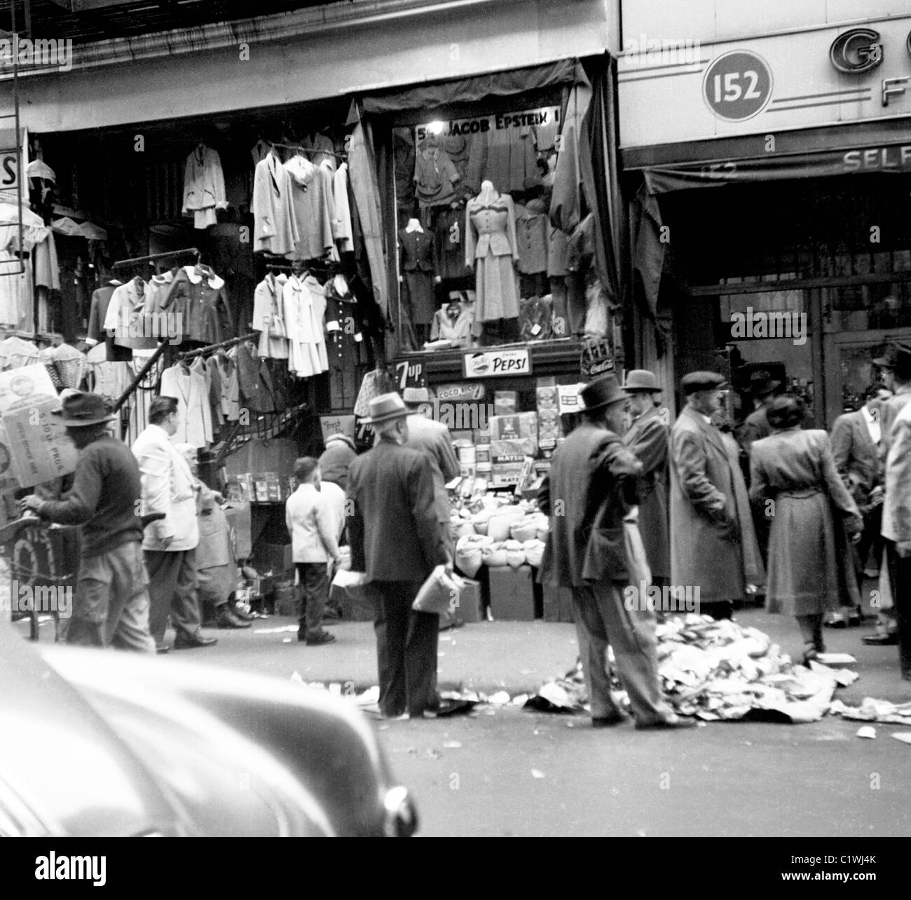 People shopping in a market, Lower East Side, New York City, New York