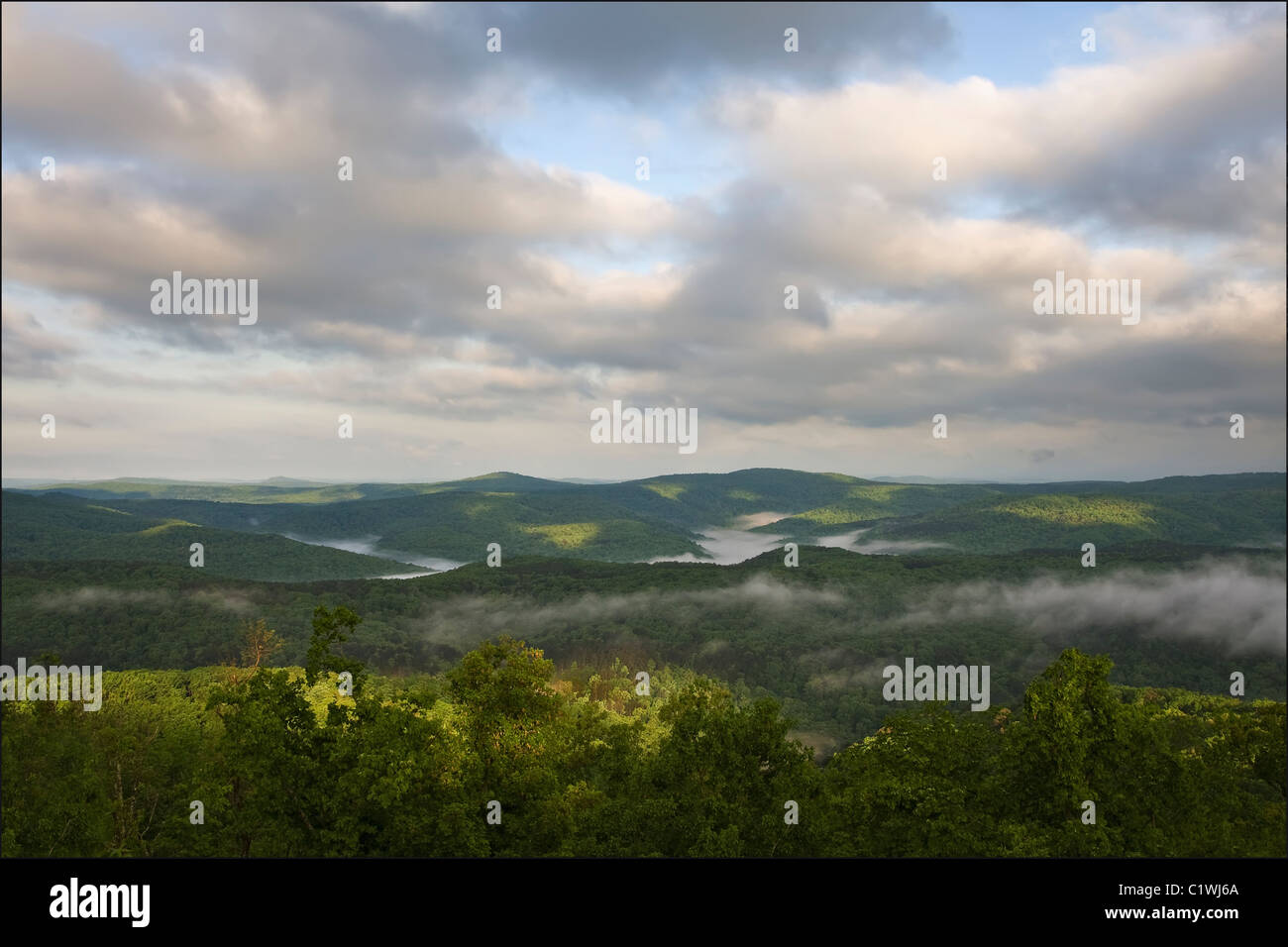 Fog Over Landscape Ozark Mountains Ozark National Forest Arkansas Stock Photo Alamy