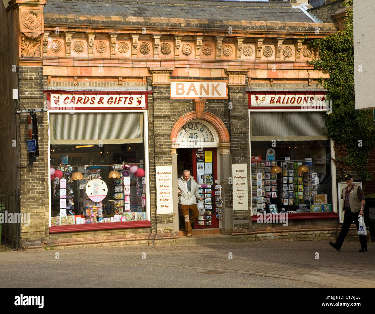 Former bank converted to card and gift shop Halesworth Suffolk England