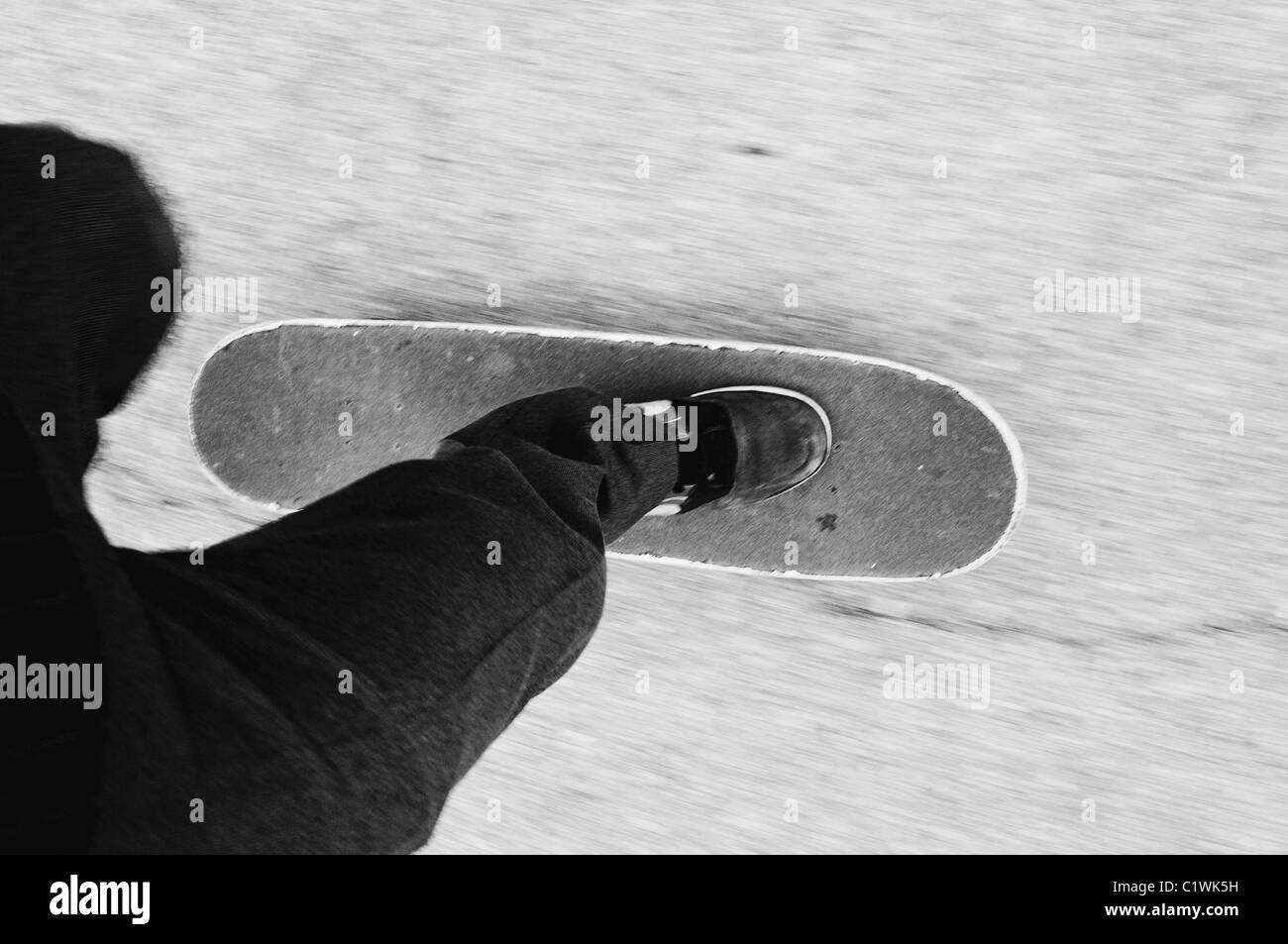 Low section view of a man skateboarding Stock Photo