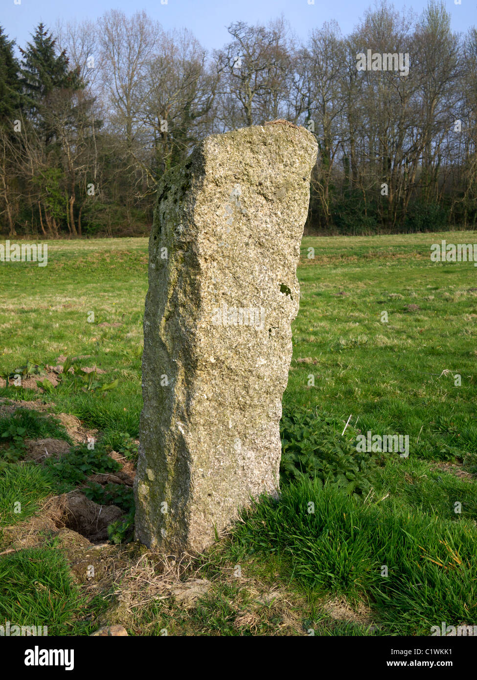 Granite rubbing post St Austell Cornwall UK Stock Photo Alamy