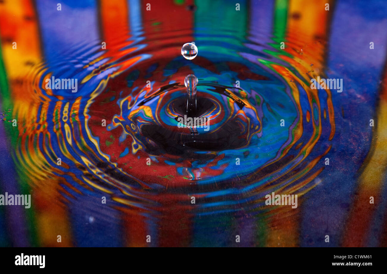 Many Drops Many Ripples A single droplet of water splashing into more water creating a ripple ...
