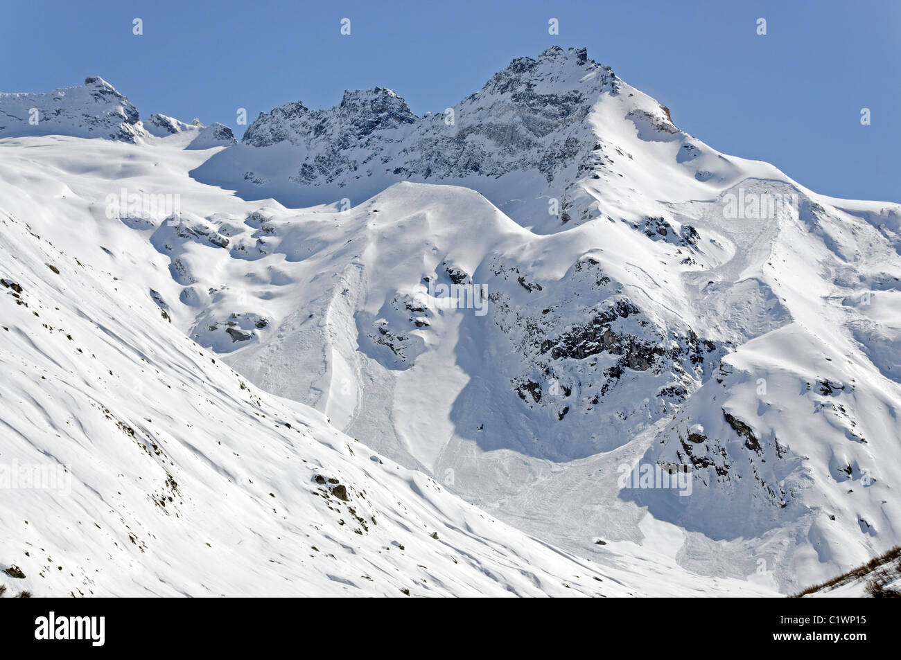 Ski touring in the Haute Maurienne region of France Stock Photo
