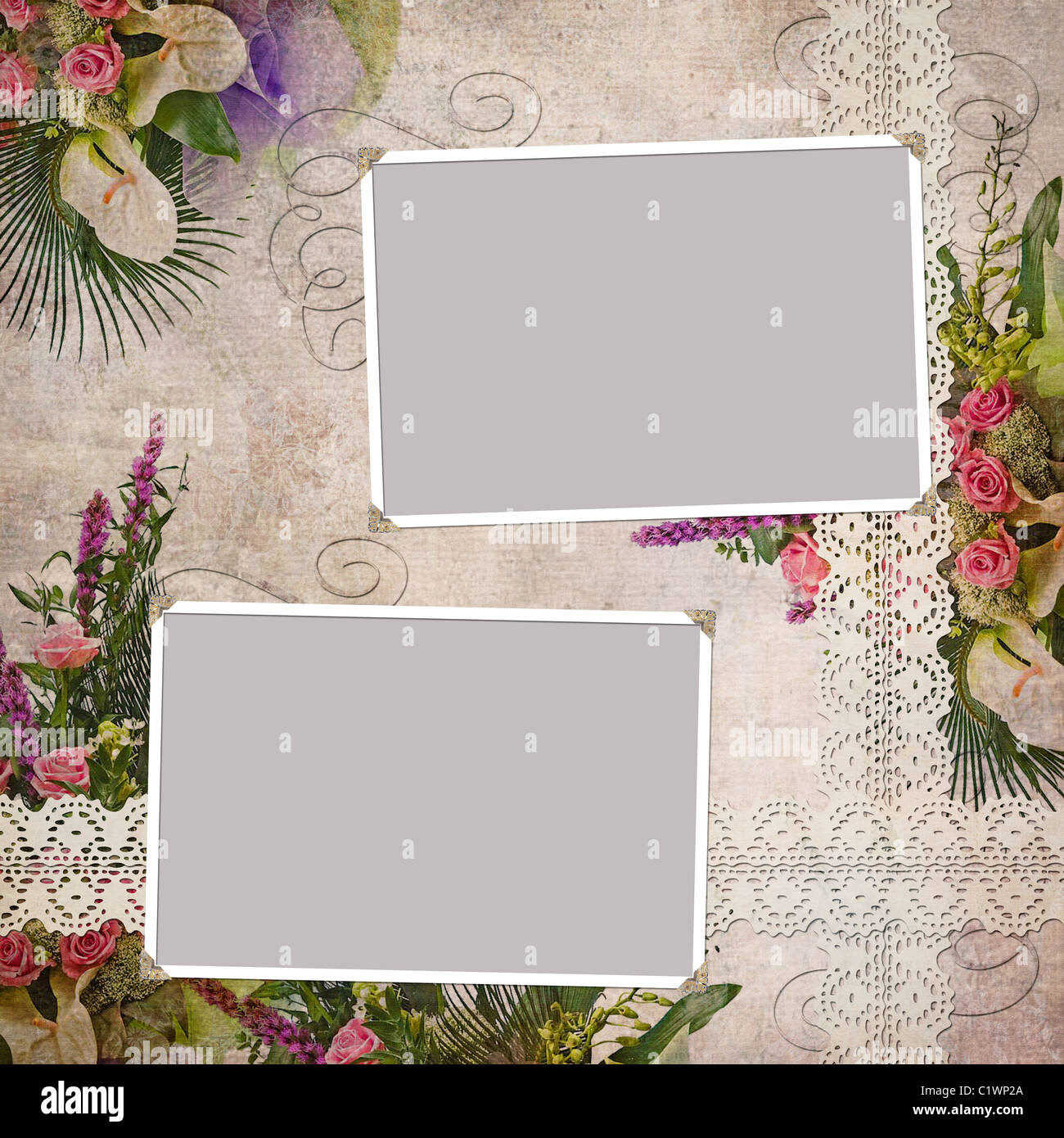 vintage wedding frame for photo Stock Photo Alamy
