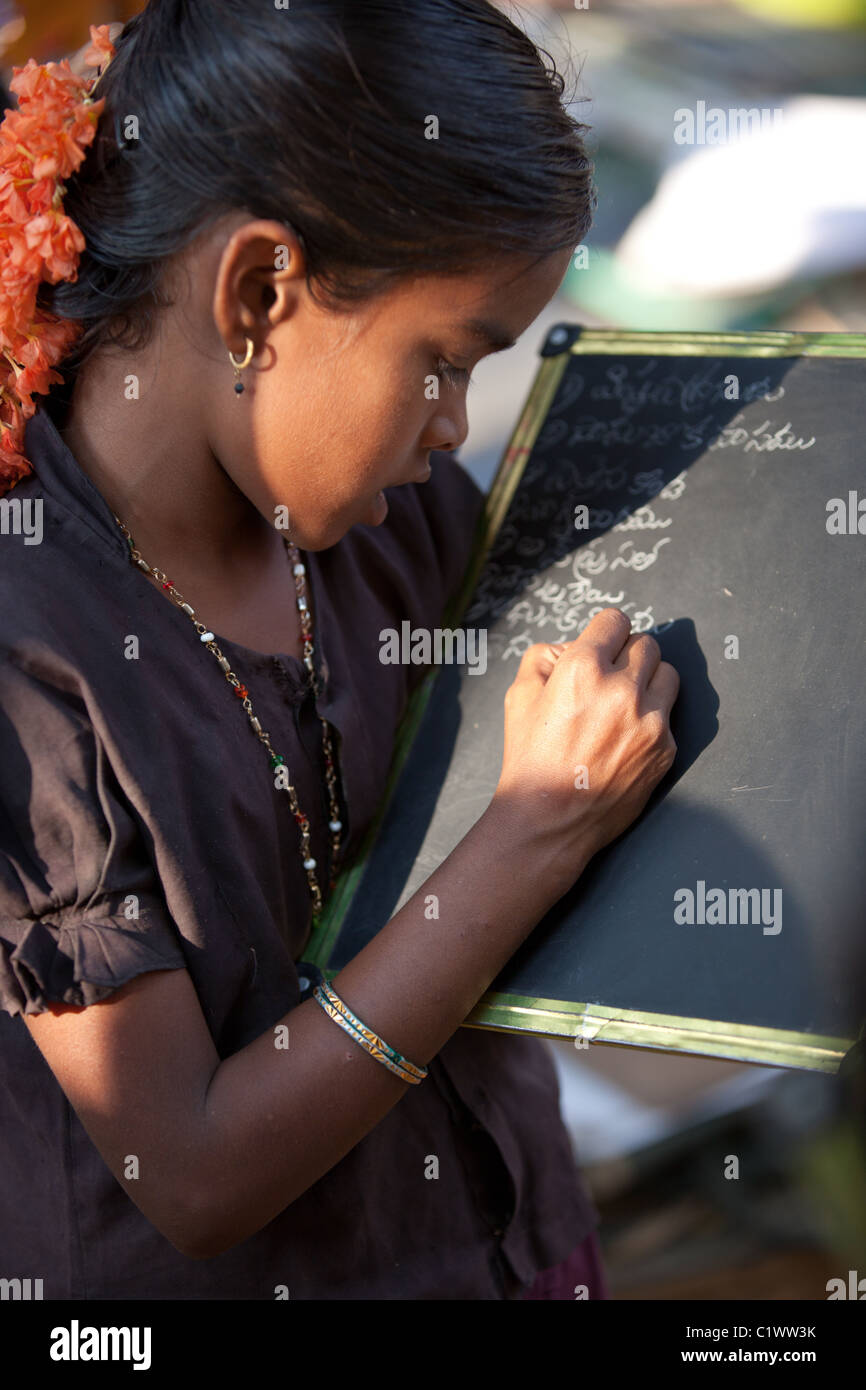 girl at school Andhra Pradesh South India Stock Photo - Alamy