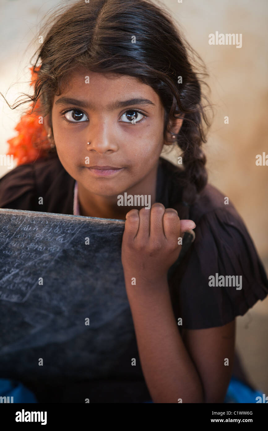 girl at school Andhra Pradesh South India Stock Photo - Alamy