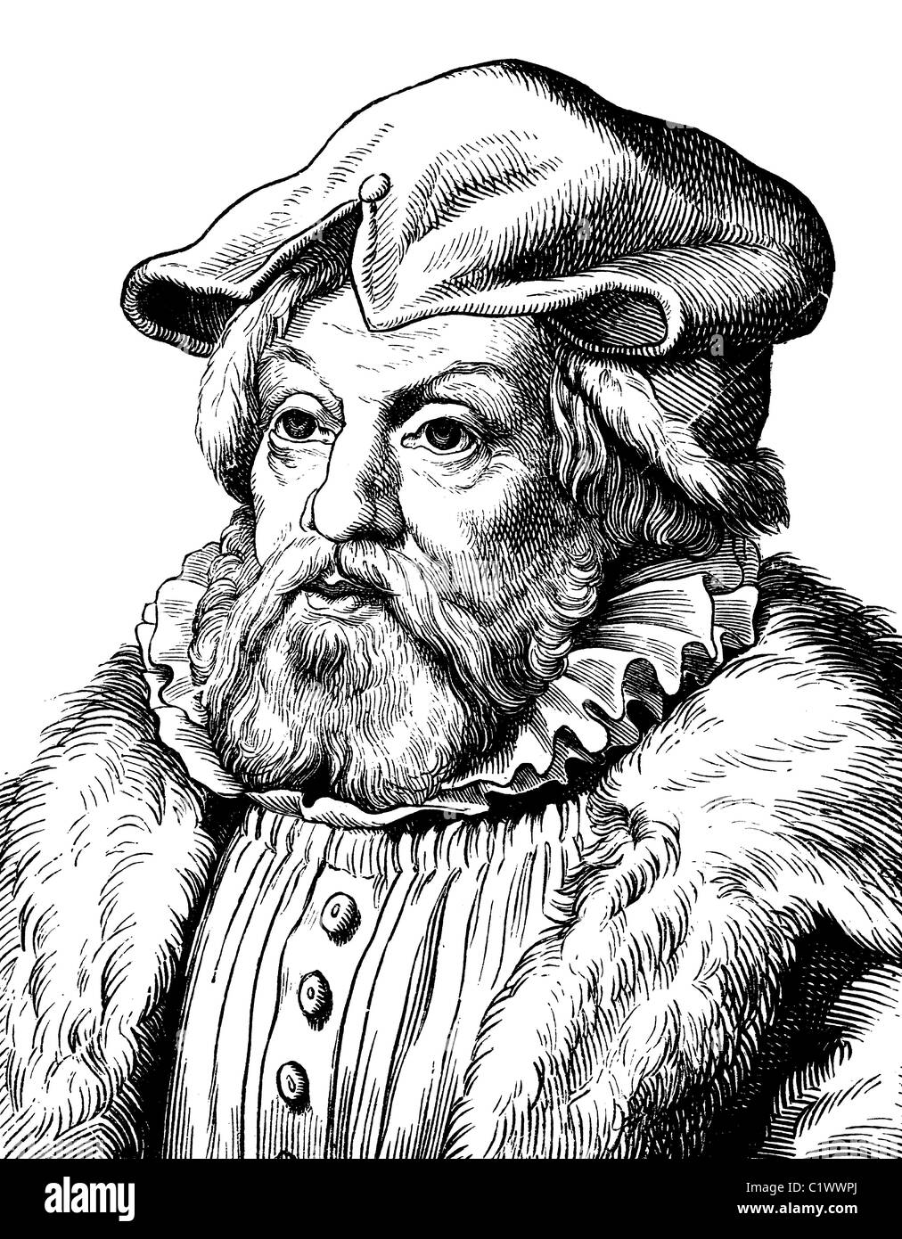 Digital improved image of Gregor von Brueck, Pontanus, Gregory Heinz, politician and Saxon Chancellor of the Reformation, 1484 - Stock Photo