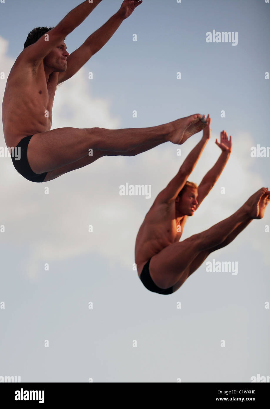 At a diving competition Stock Photo Alamy