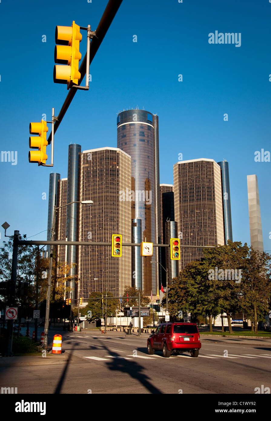 Downtown Detroit Streets Stock Photo Alamy