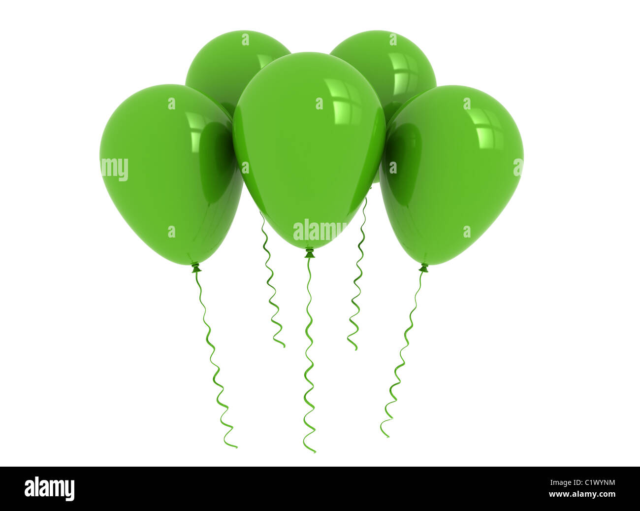 green balloons isolated on white background Stock Photo Alamy