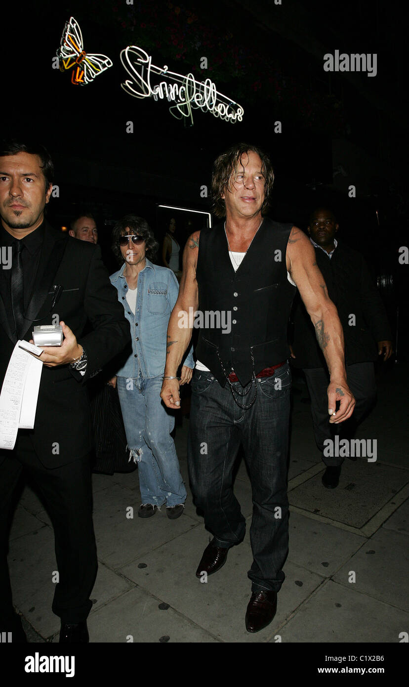 American actor Mickey Rourke leaves Stringfellows lapdancing club at 4 ...