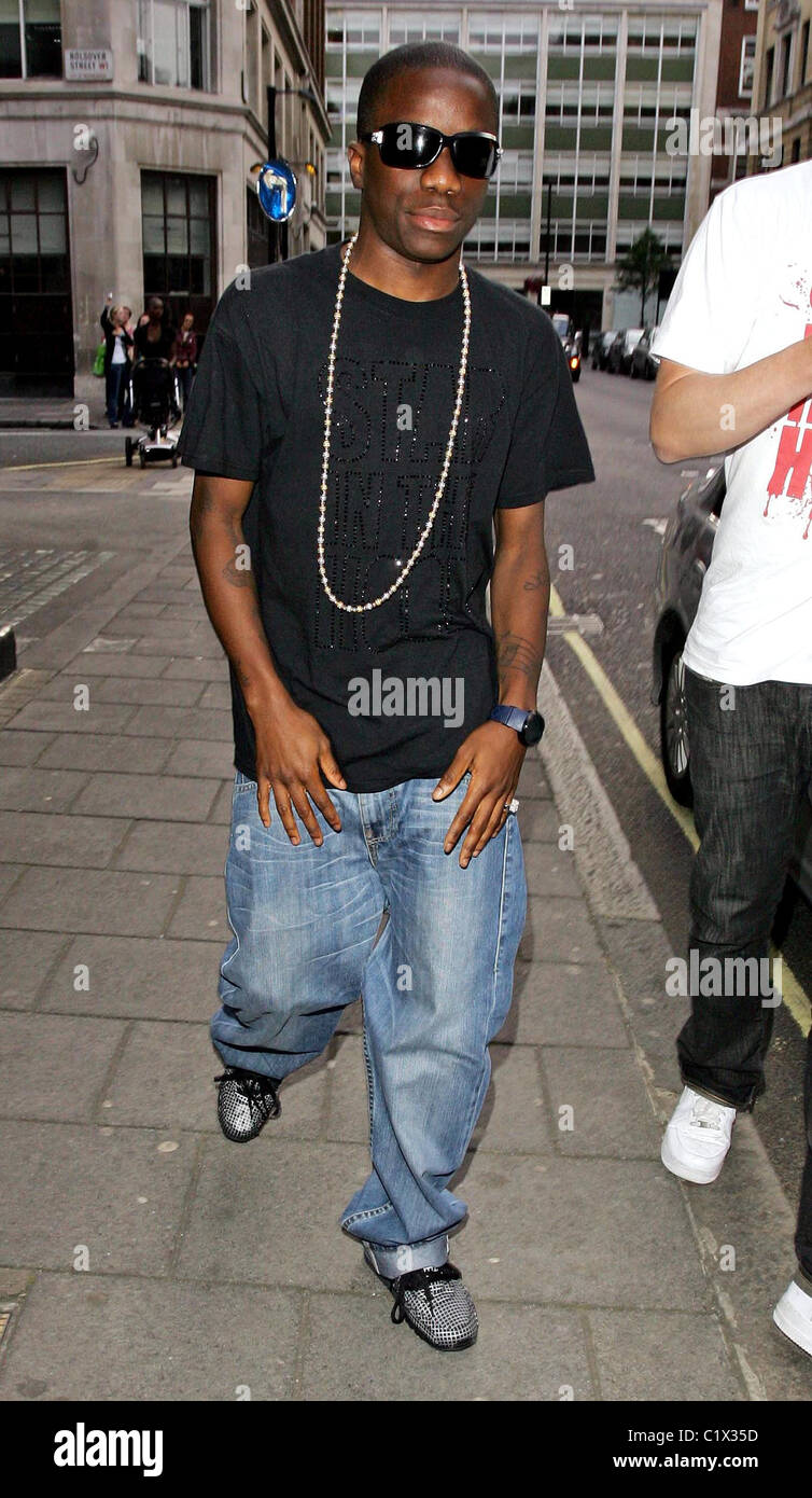 Tinchy Stryder outside the BBC Radio 1 studios London, England - 16.08.