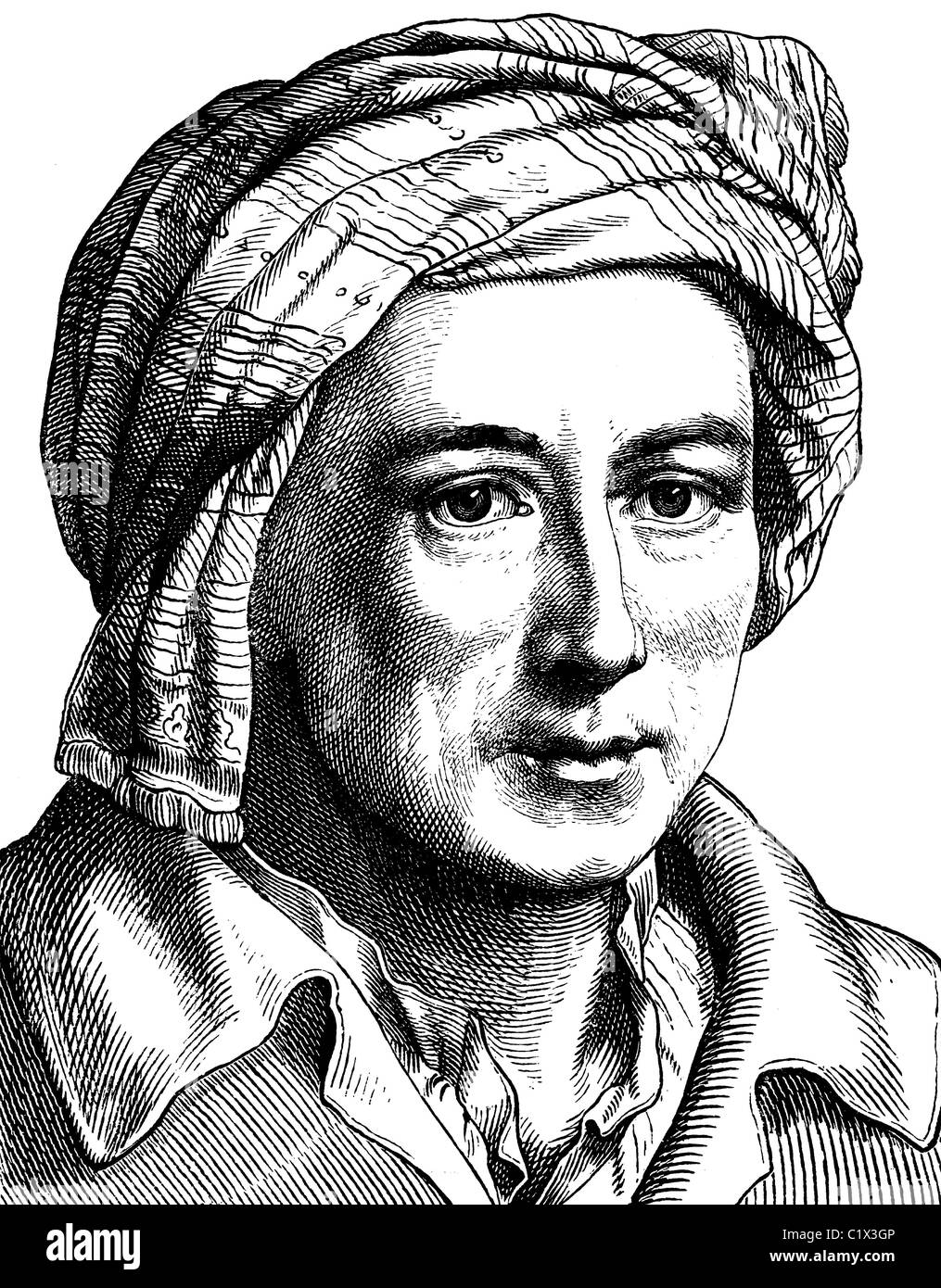 Digital improved image of Johann Joachim Winkelmann, antiquarian and art historian, 1717 - 1768, historical illustration, portra Stock Photo