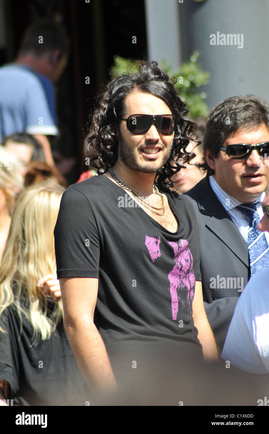 Russell Brand on the set of 'Get Him to the Greek' London, England 19