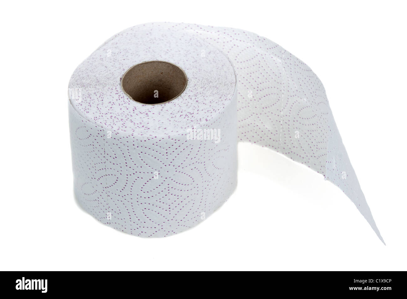 Perforated toilet paper in roll on white background Stock Photo Alamy