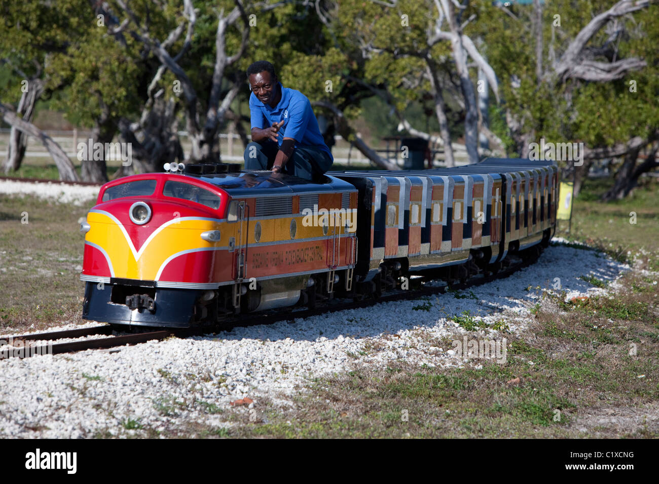 Miniature train, Historic Virginia Key Beach Park, Miami, Florida, USA