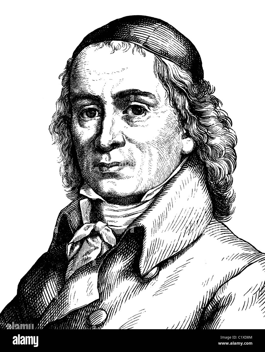 Digital improved image of August Hermann Francke, theologian and hymn writer, 1663 - 1727, historical illustration, portrait, 18 Stock Photo