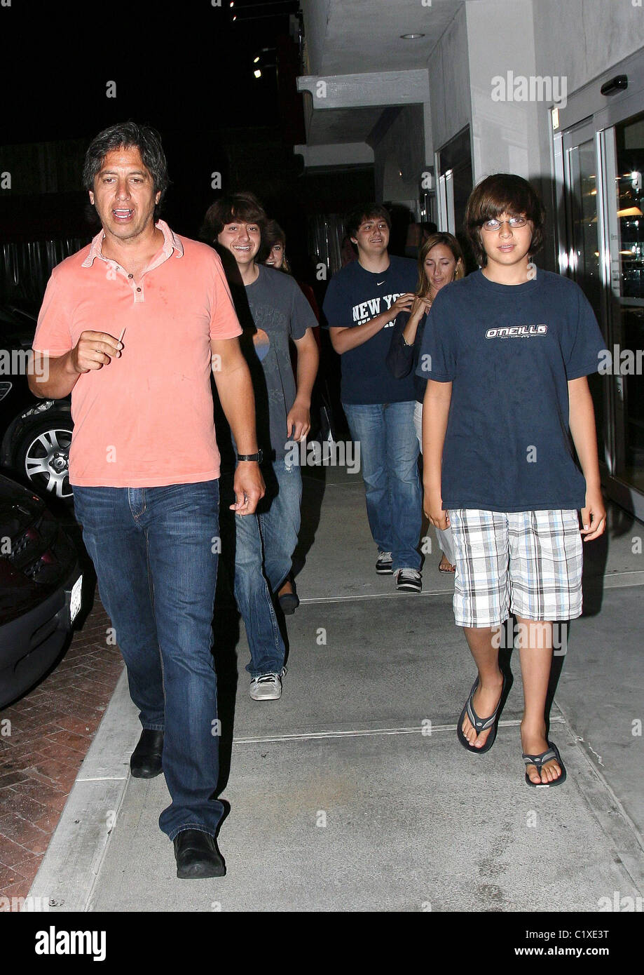 Ray Ramono leaves Nobu restaurant with his family Los Angeles