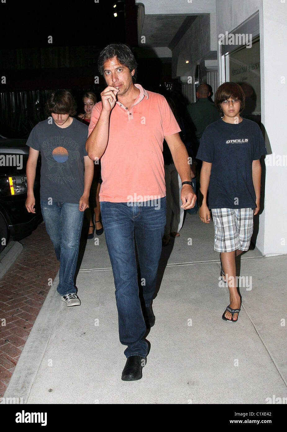 Ray Ramono leaves Nobu restaurant with his family Los Angeles