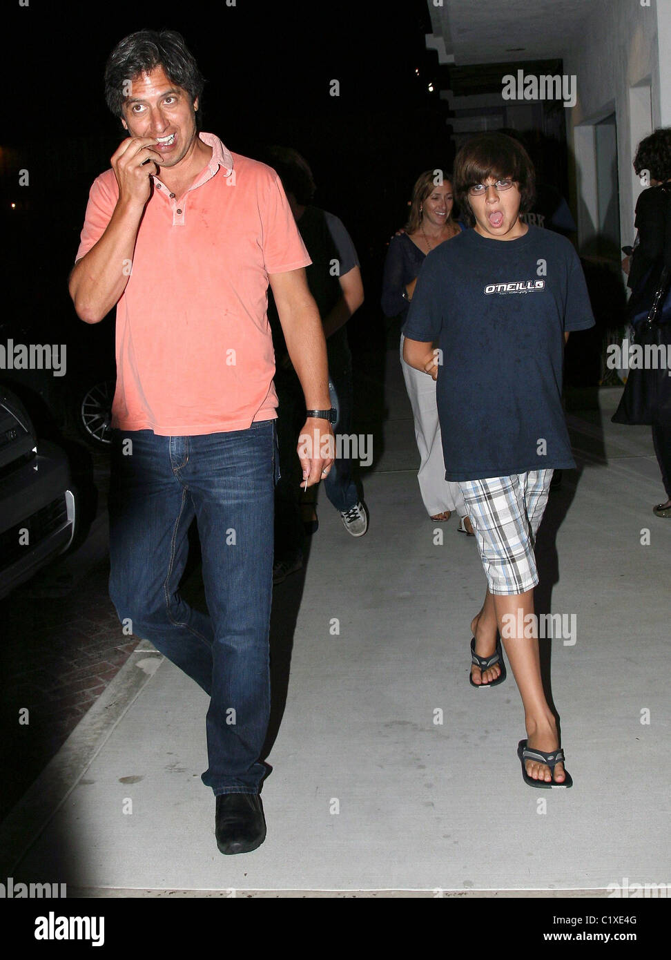 Ray Ramono leaves Nobu restaurant with his family Los Angeles