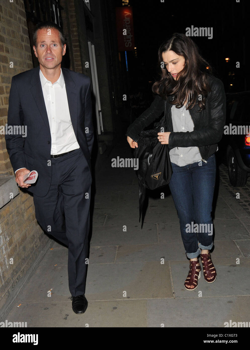 Actress Rachel Weisz leaving the Donmar Warehouse Theatre after